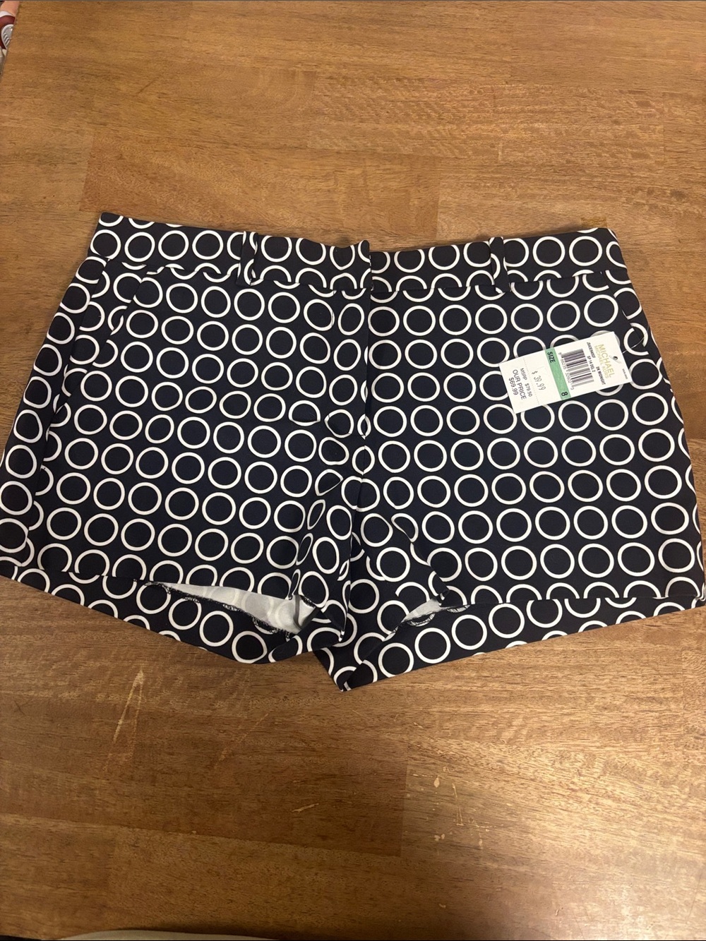 Michael Kors Navy Shorts with White Circle Print